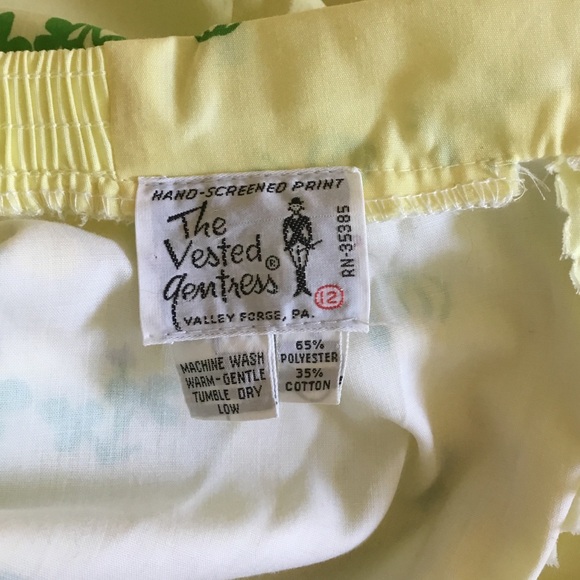 Vintage 70’s The Vested Gentress Yellow Floral Lined Skirt - Picture 7 of 12